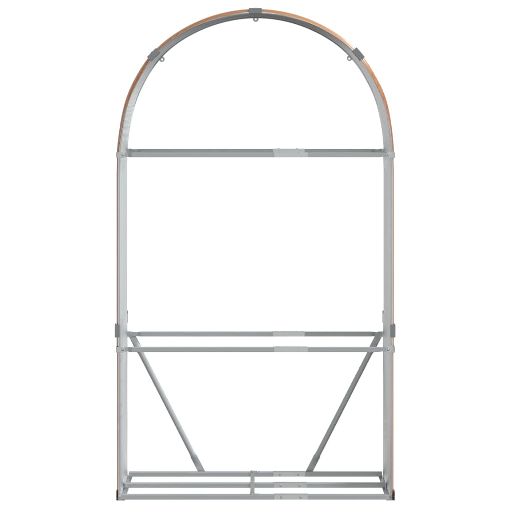 vidaXL Log Holder Wood Look 120x45x210 cm Galvanised Steel 4