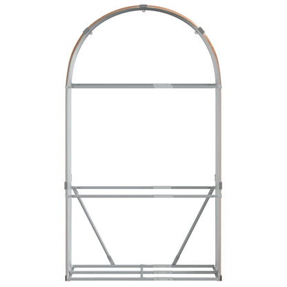 vidaXL Log Holder Wood Look 120x45x210 cm Galvanised Steel 4