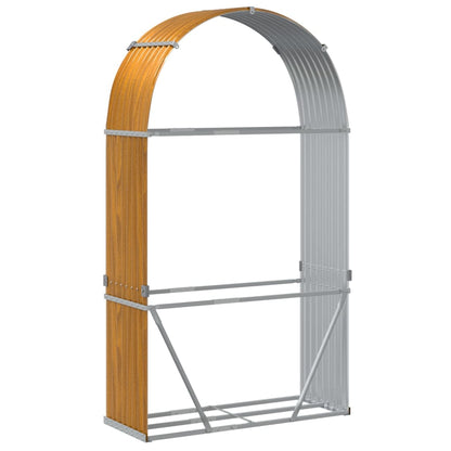 vidaXL Log Holder Wood Look 120x45x210 cm Galvanised Steel 6