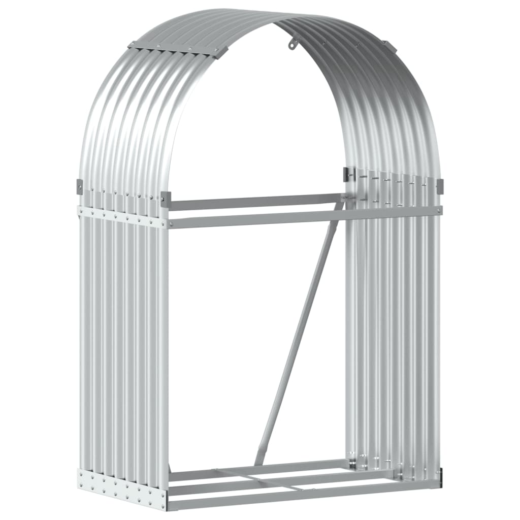 vidaXL Log Holder Silver 80x45x120 cm Galvanised Steel 2