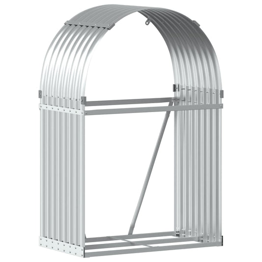 Log Holder Galvanised Steel Silver 80 cm 120 cm