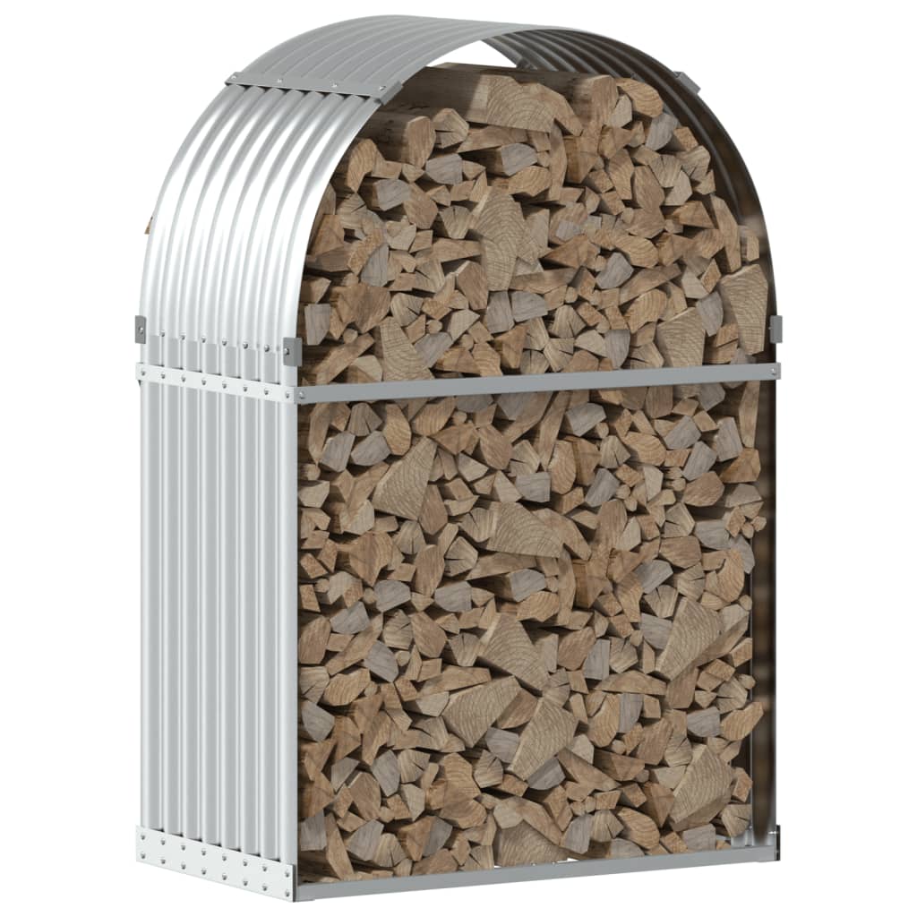 vidaXL Log Holder Silver 80x45x120 cm Galvanised Steel 3