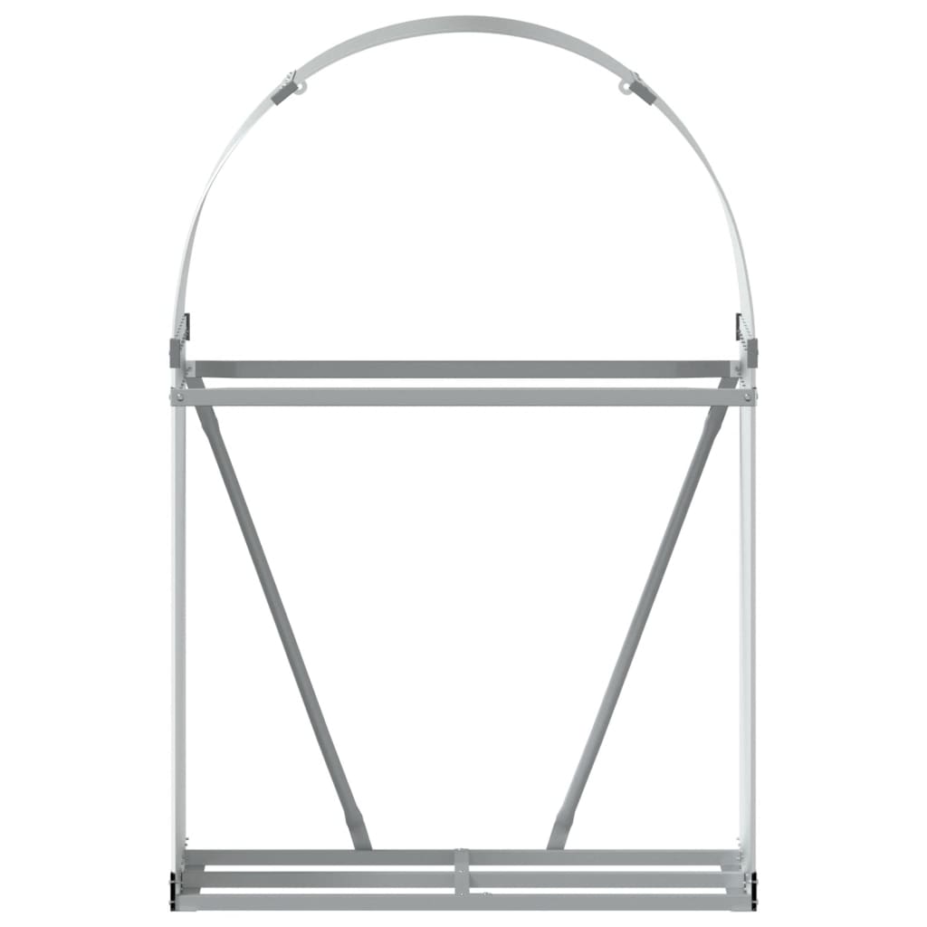 vidaXL Log Holder Silver 80x45x120 cm Galvanised Steel 4