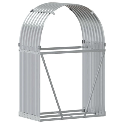 vidaXL Log Holder Silver 80x45x120 cm Galvanised Steel 6