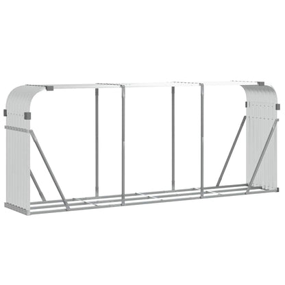 vidaXL Log Holder Silver 234x45x100 cm Galvanised Steel 2