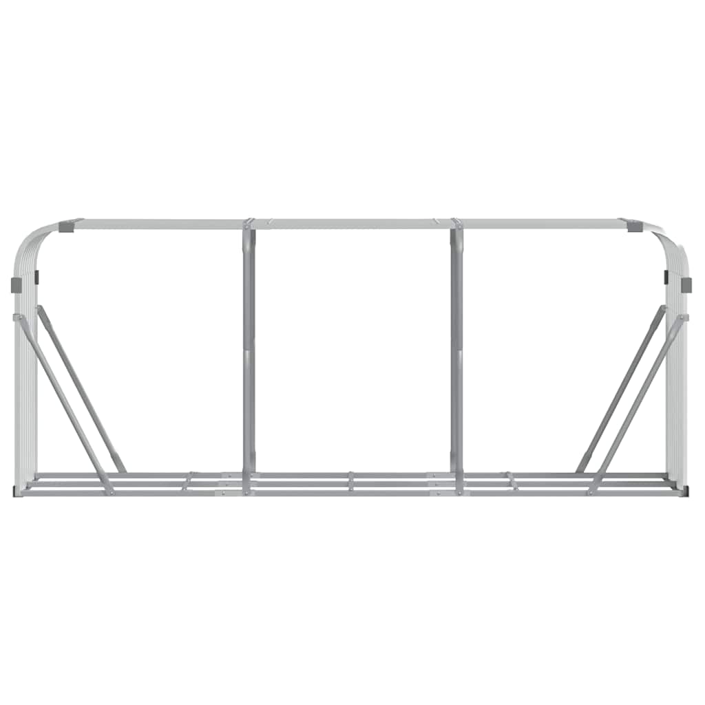 vidaXL Log Holder Silver 234x45x100 cm Galvanised Steel 3