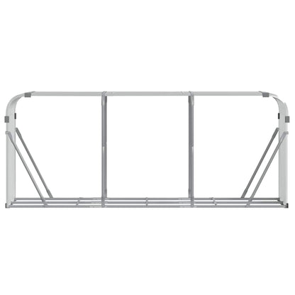 vidaXL Log Holder Silver 234x45x100 cm Galvanised Steel 3