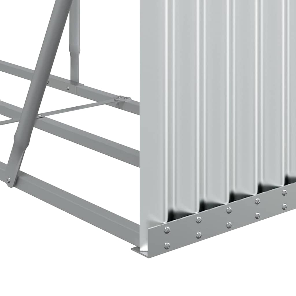 vidaXL Log Holder Silver 234x45x100 cm Galvanised Steel 6