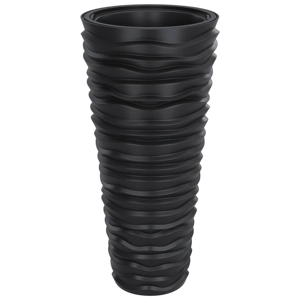 vidaXL Planter with Removable Inner Anthracite 18/45 L PP Grooved Look 2