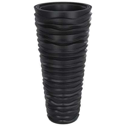 vidaXL Planter with Removable Inner Anthracite 18/45 L PP Grooved Look 2