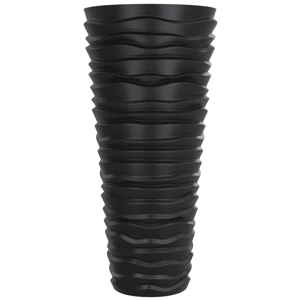 vidaXL Planter with Removable Inner Anthracite 18/45 L PP Grooved Look 4