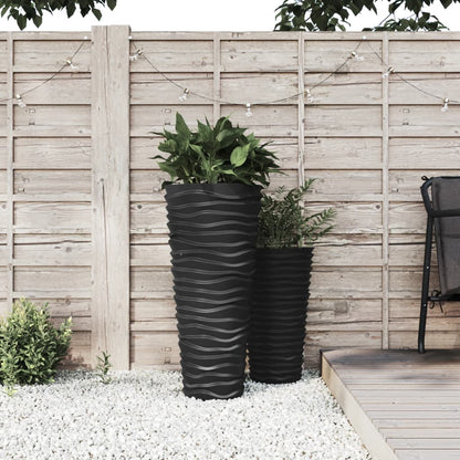 vidaXL Planter with Removable Inner Anthracite 18/45 L PP Grooved Look 1