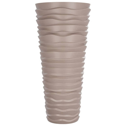 vidaXL Planter with Removable Inner Mocha 18/45 L PP Grooved Look 4