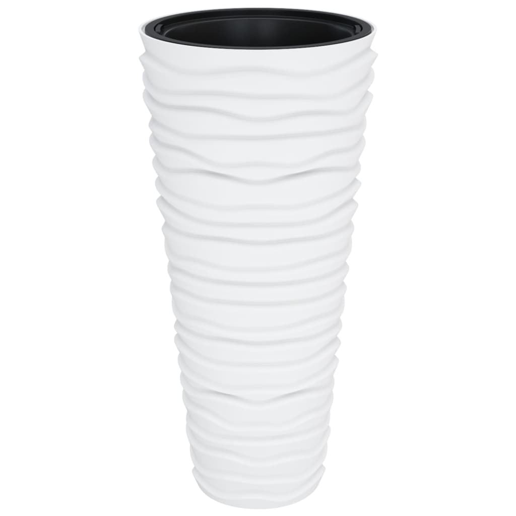 vidaXL Planter with Removable Inner White 18/45 L PP Grooved Look 2
