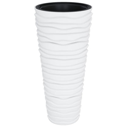 vidaXL Planter with Removable Inner White 18/45 L PP Grooved Look 2