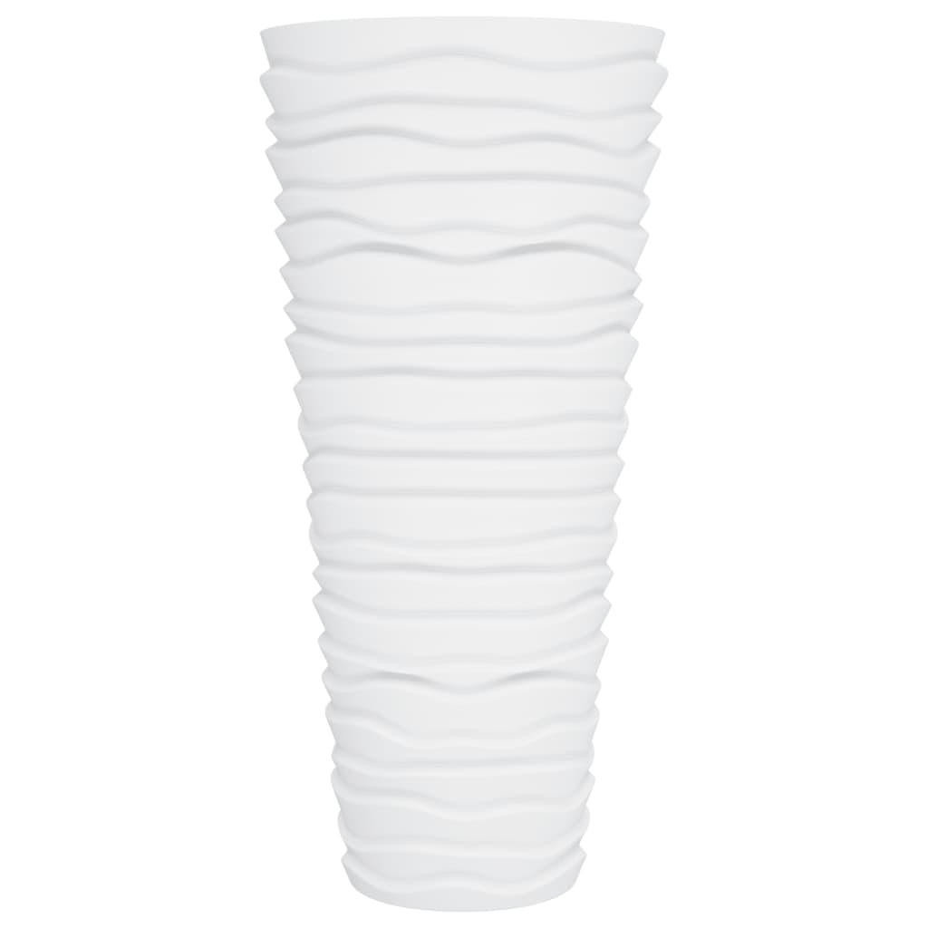 vidaXL Planter with Removable Inner White 18/45 L PP Grooved Look 4