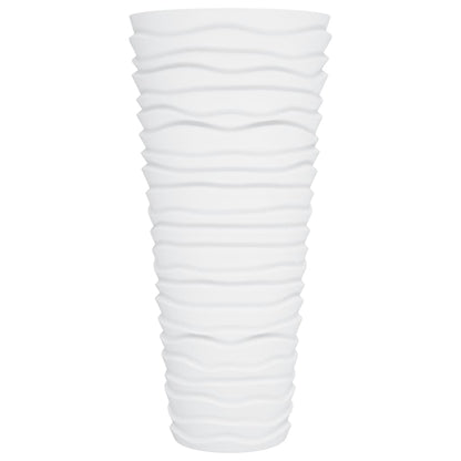 vidaXL Planter with Removable Inner White 18/45 L PP Grooved Look 4