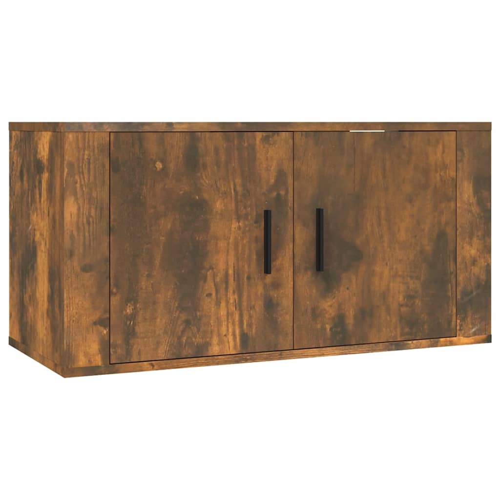 vidaXL 2 Piece TV Cabinet Set Smoked Oak Engineered Wood 4