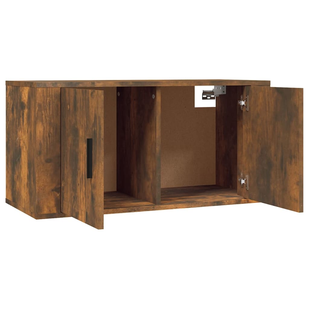 vidaXL 2 Piece TV Cabinet Set Smoked Oak Engineered Wood 5