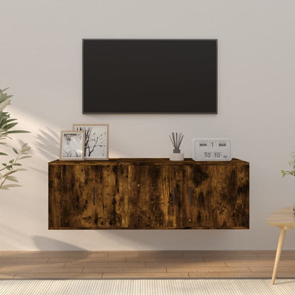 vidaXL 2 Piece TV Cabinet Set Smoked Oak Engineered Wood 1
