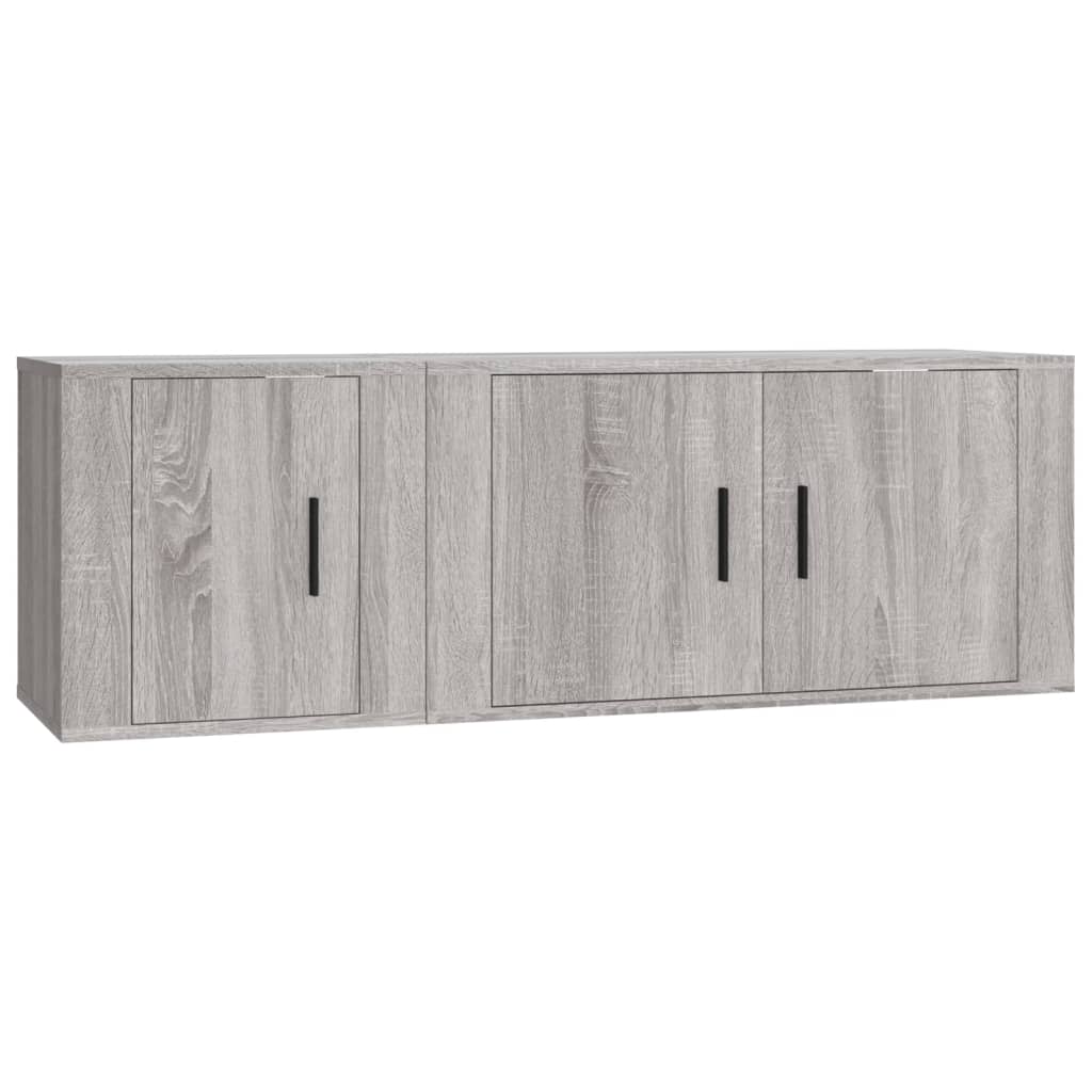 vidaXL 2 Piece TV Cabinet Set Grey Sonoma Engineered Wood 2