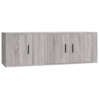 vidaXL 2 Piece TV Cabinet Set Grey Sonoma Engineered Wood 2