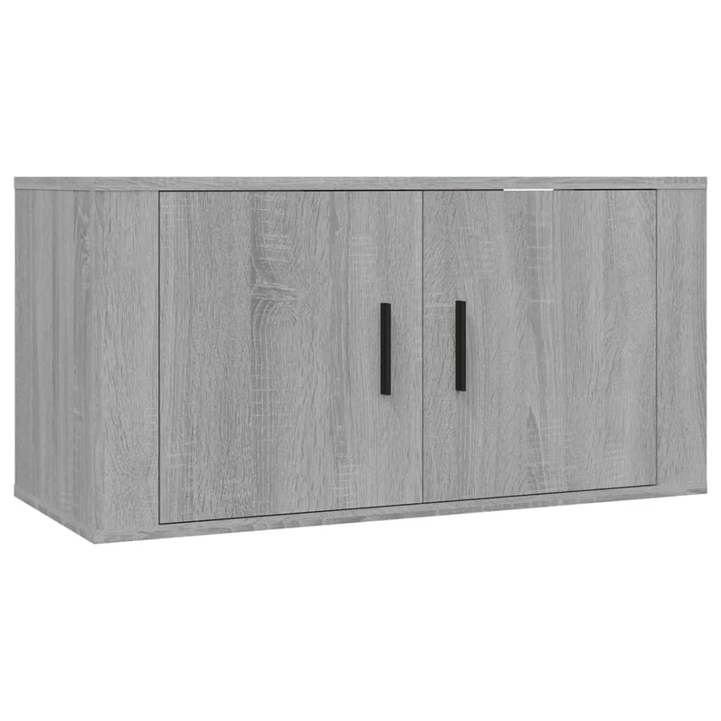vidaXL 2 Piece TV Cabinet Set Grey Sonoma Engineered Wood 4