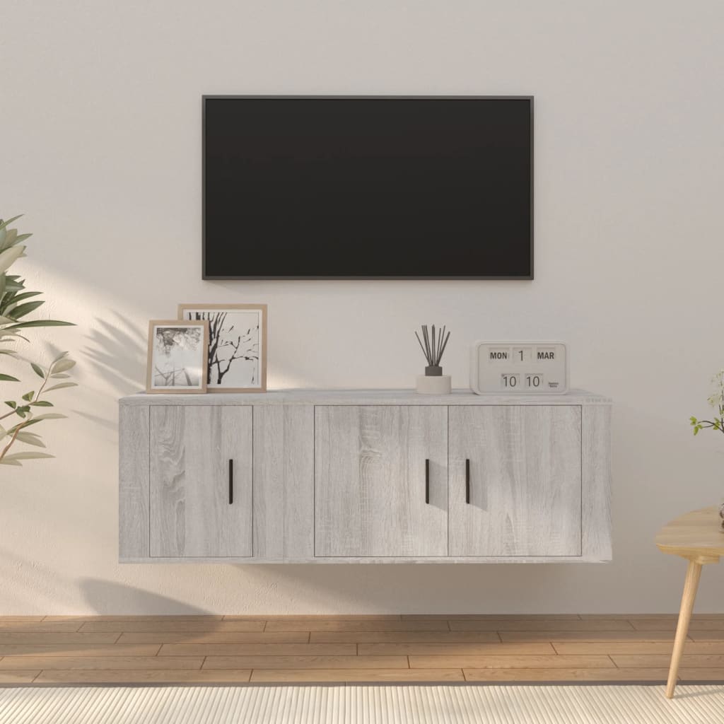 vidaXL 2 Piece TV Cabinet Set Grey Sonoma Engineered Wood 1
