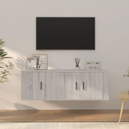vidaXL 2 Piece TV Cabinet Set Grey Sonoma Engineered Wood 1