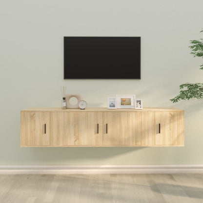 3 Piece TV Cabinet Set Engineered Wood Sonoma oak