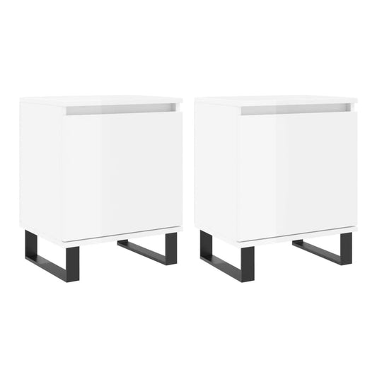 Bedside Cabinet 40x30x50 cm Engineered Wood High gloss white