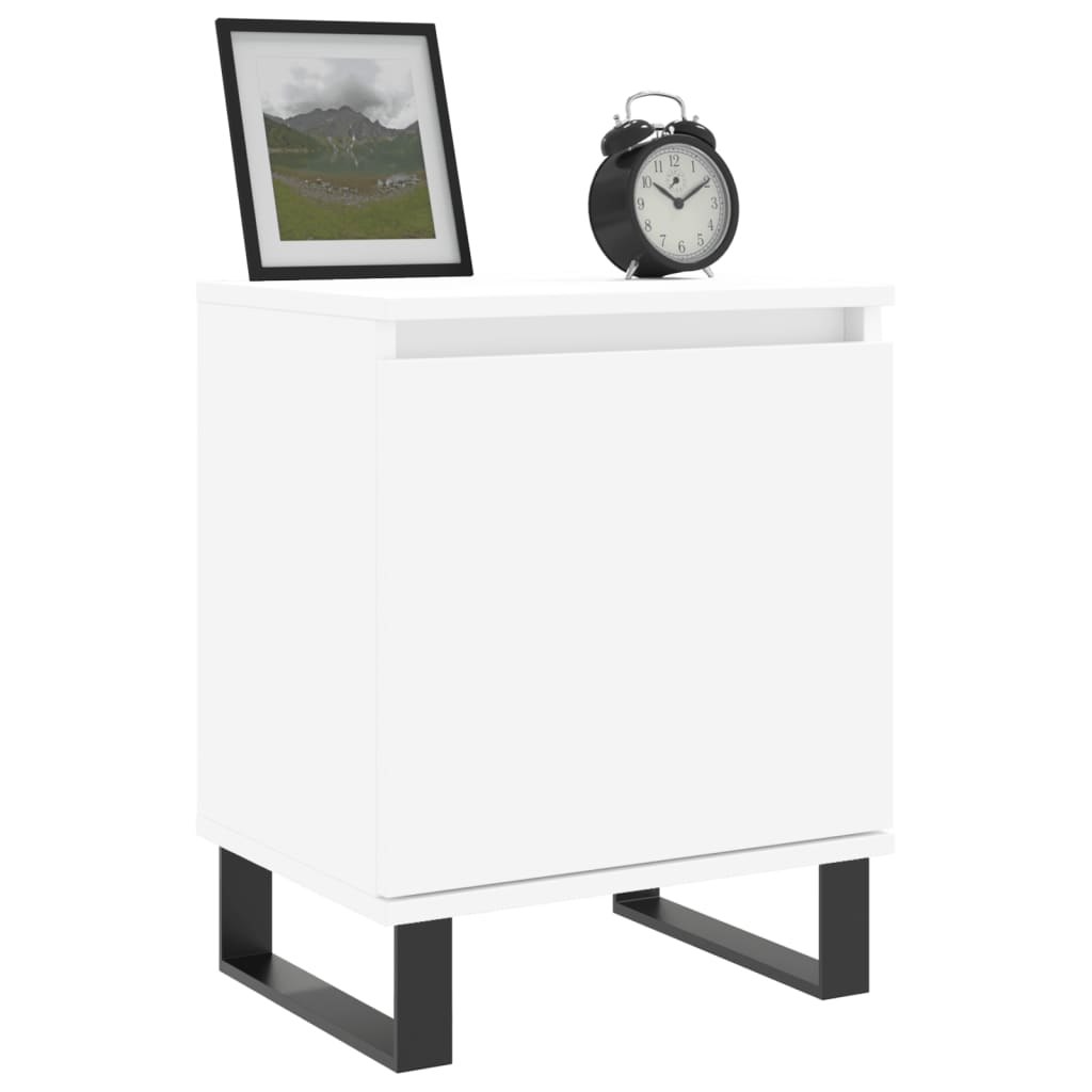 vidaXL Bedside Cabinets 2 pcs High Gloss White 40x30x50 cm Engineered Wood 3