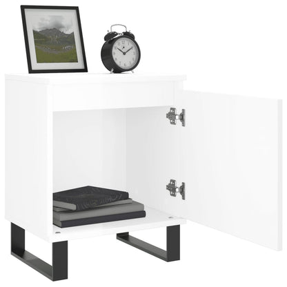 vidaXL Bedside Cabinets 2 pcs High Gloss White 40x30x50 cm Engineered Wood 4