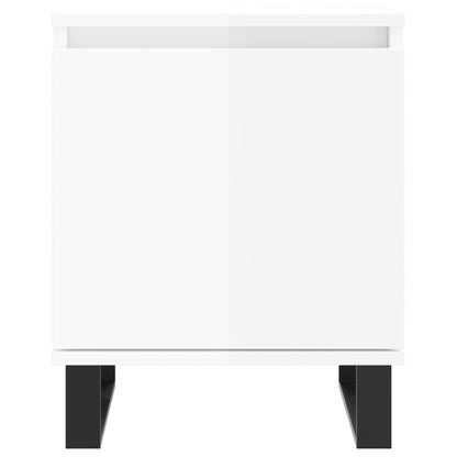 vidaXL Bedside Cabinets 2 pcs High Gloss White 40x30x50 cm Engineered Wood 5