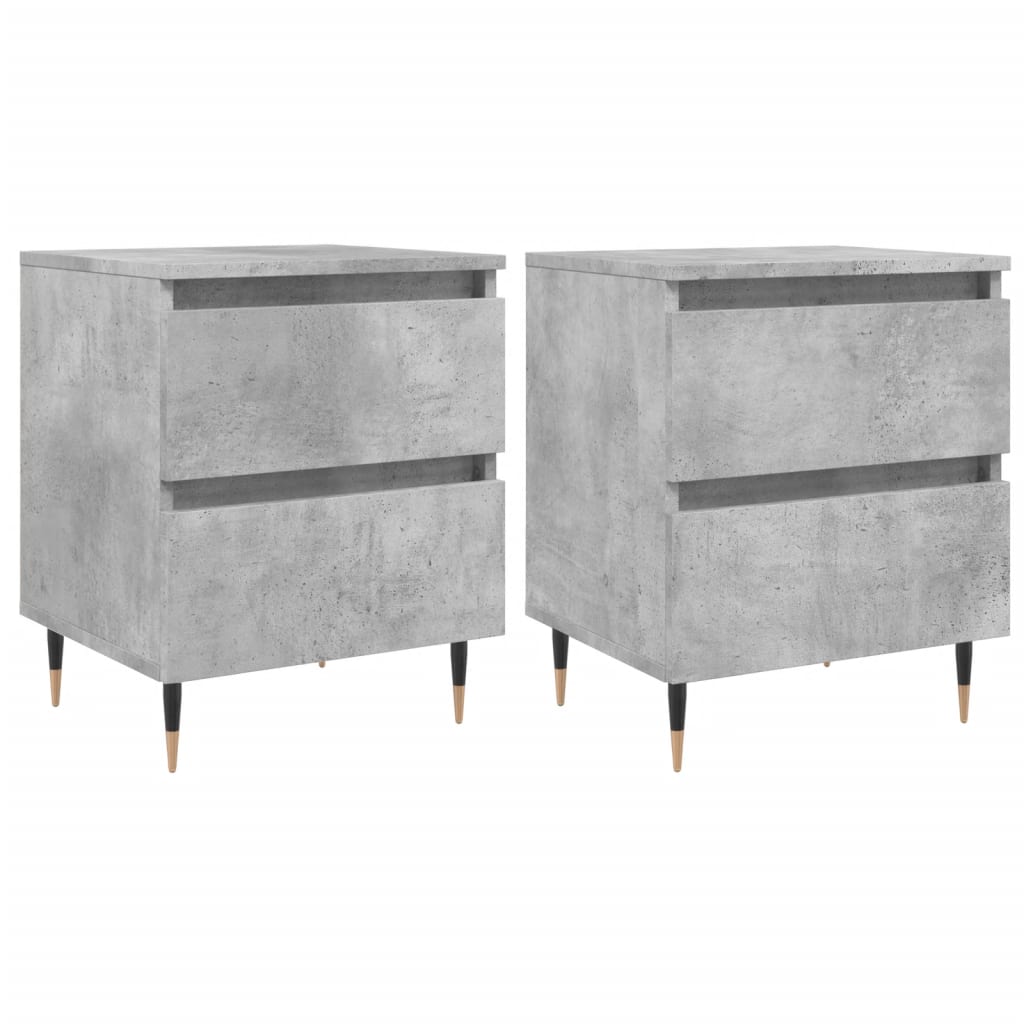 vidaXL Bedside Cabinets 2 pcs Concrete Grey 40x35x50 cm Engineered Wood 2