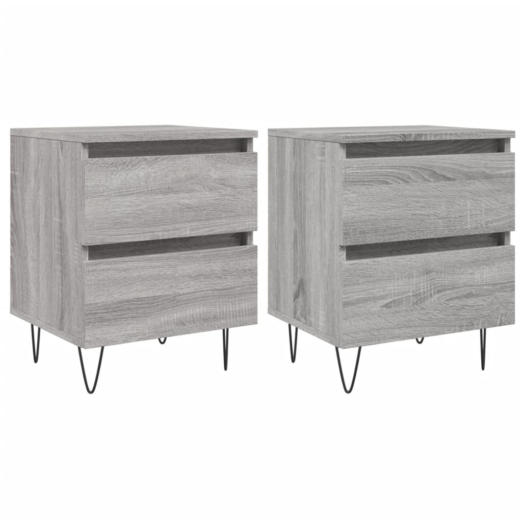 vidaXL Bedside Cabinets 2 pcs Grey Sonoma 40x35x50 cm Engineered Wood 2