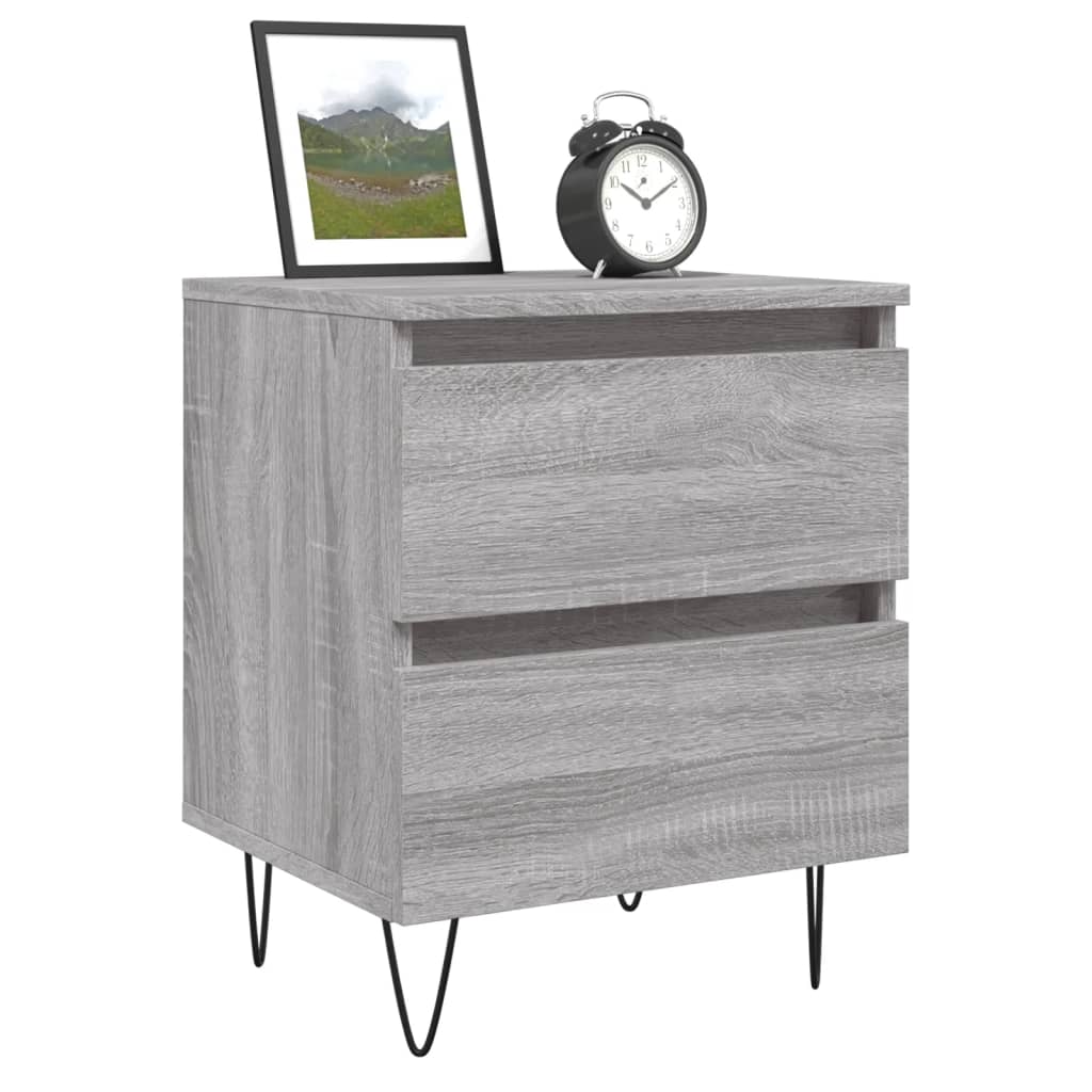 vidaXL Bedside Cabinets 2 pcs Grey Sonoma 40x35x50 cm Engineered Wood 3