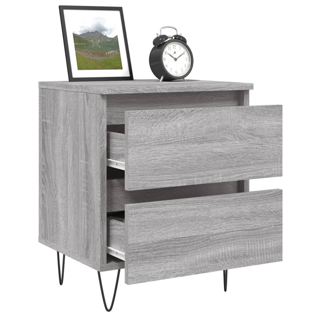 vidaXL Bedside Cabinets 2 pcs Grey Sonoma 40x35x50 cm Engineered Wood 4