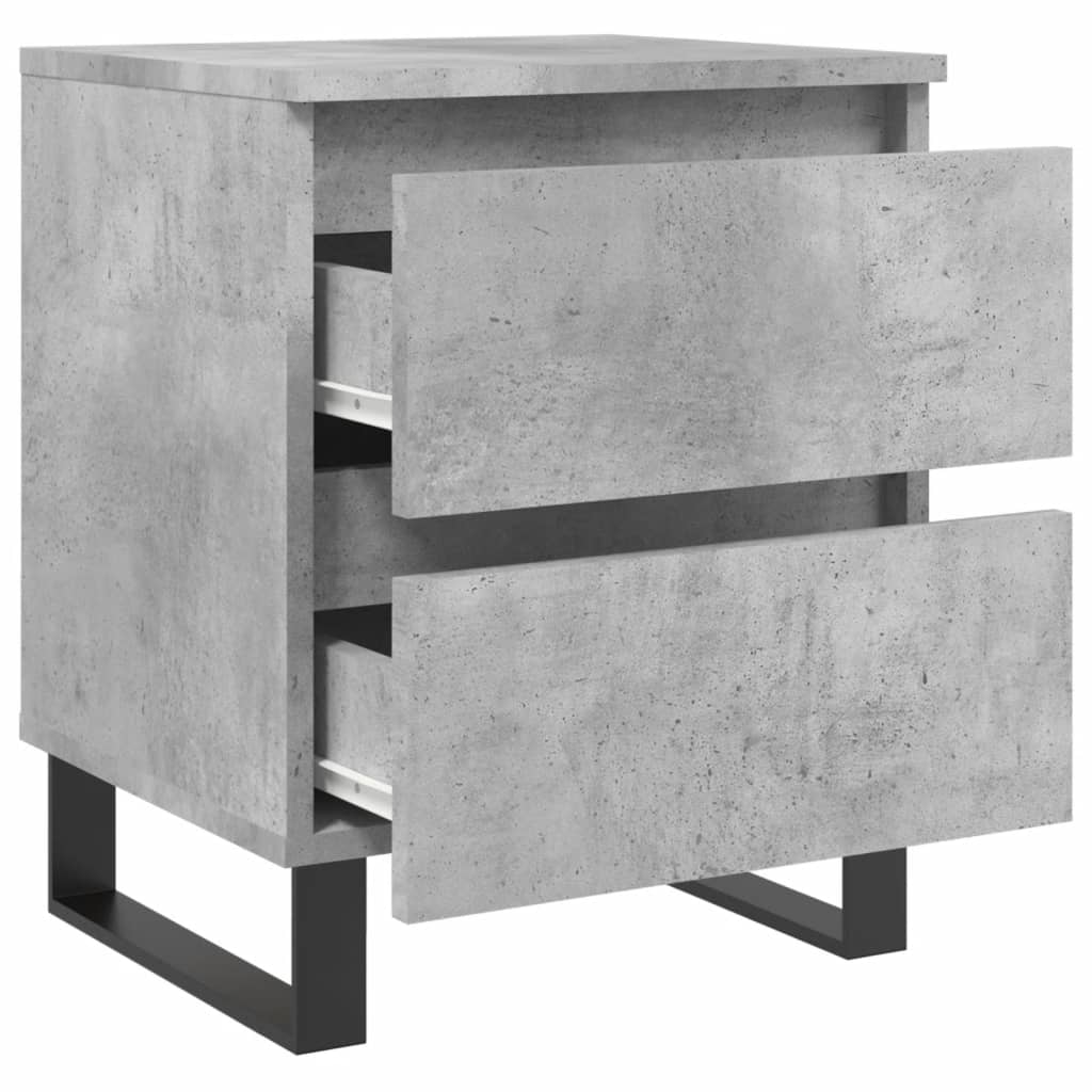 vidaXL Bedside Cabinets 2 pcs Concrete Grey 40x35x50cm Engineered Wood 4