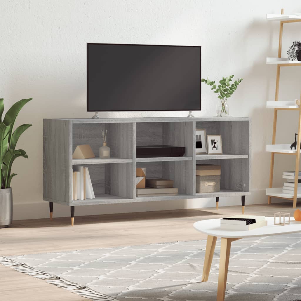 vidaXL TV Cabinet Grey Sonoma 103.5x30x50 cm Engineered Wood 1