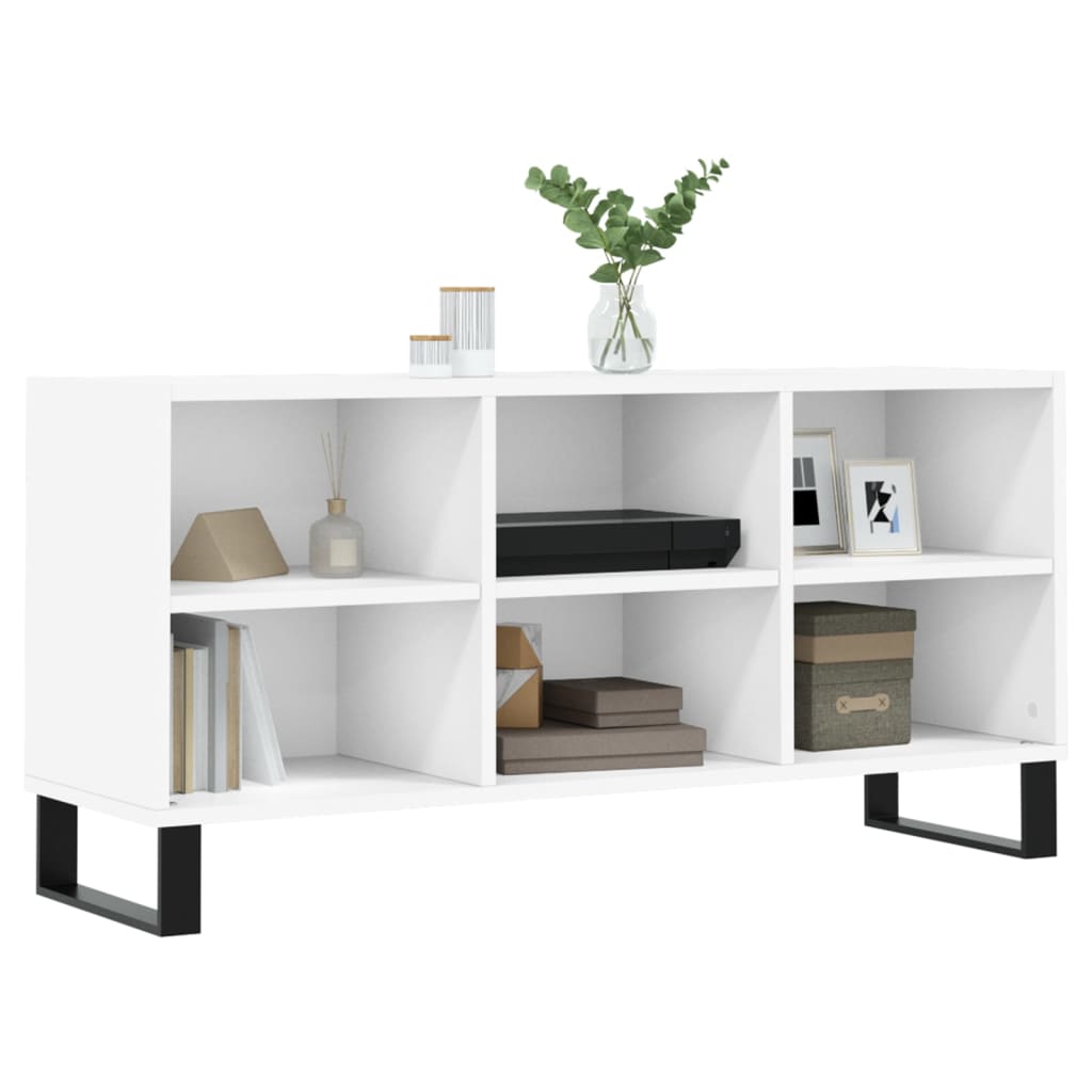 vidaXL TV Cabinet White 103.5x30x50 cm Engineered Wood 3