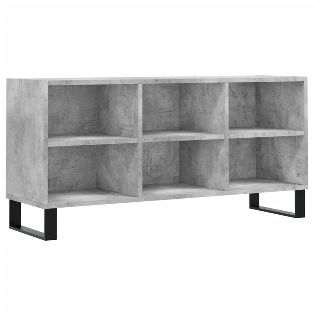 vidaXL TV Cabinet Concrete Grey 103.5x30x50 cm Engineered Wood 2