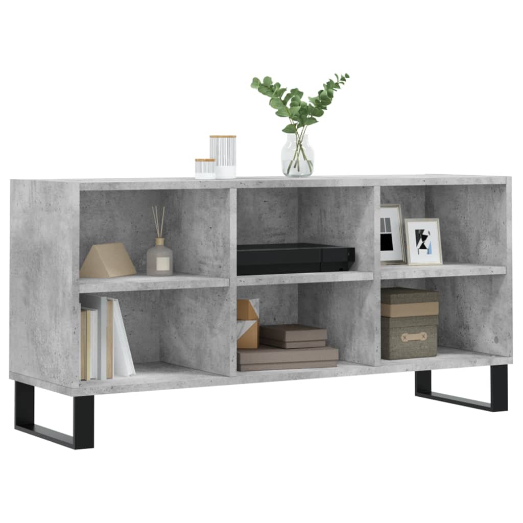 vidaXL TV Cabinet Concrete Grey 103.5x30x50 cm Engineered Wood 3