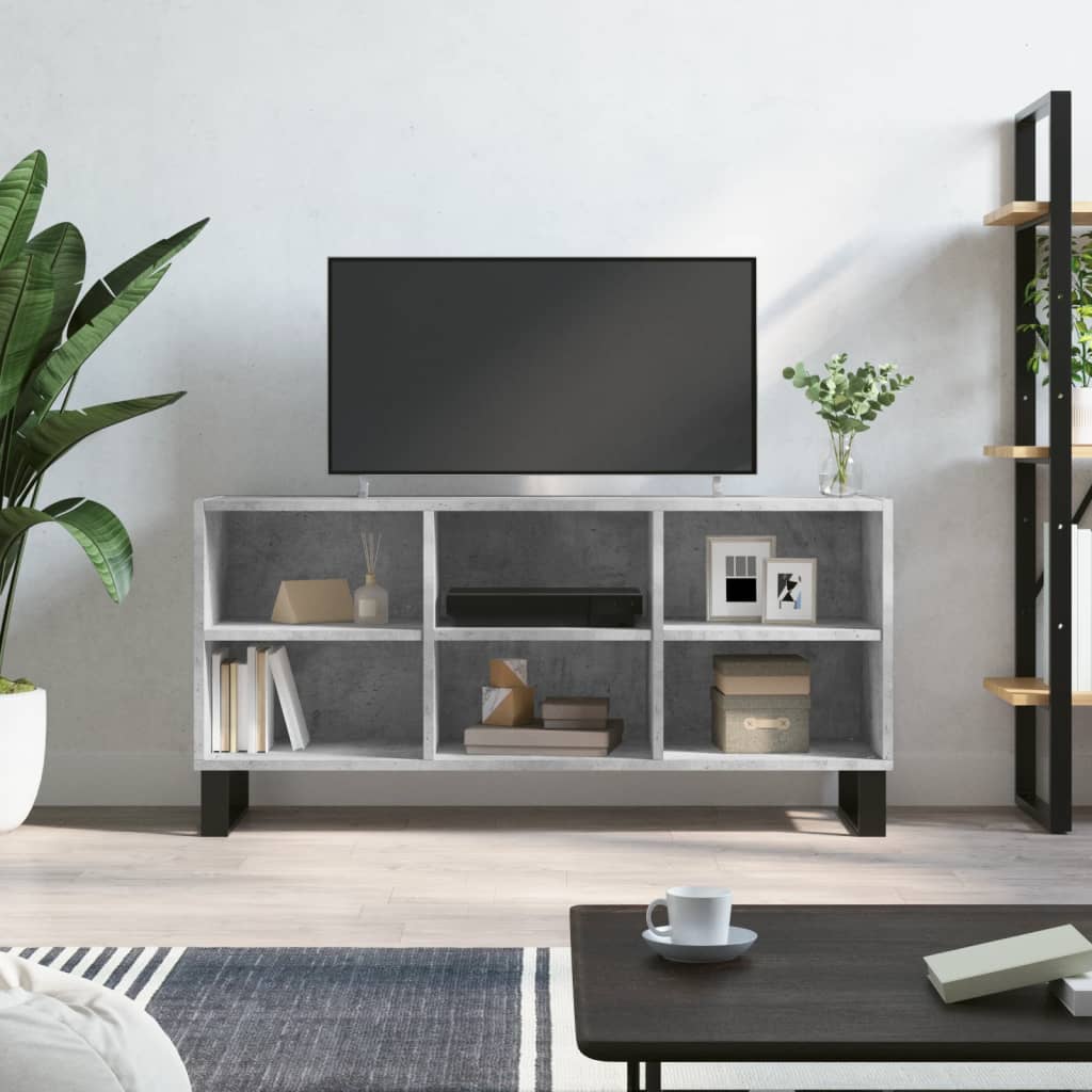 vidaXL TV Cabinet Concrete Grey 103.5x30x50 cm Engineered Wood 1