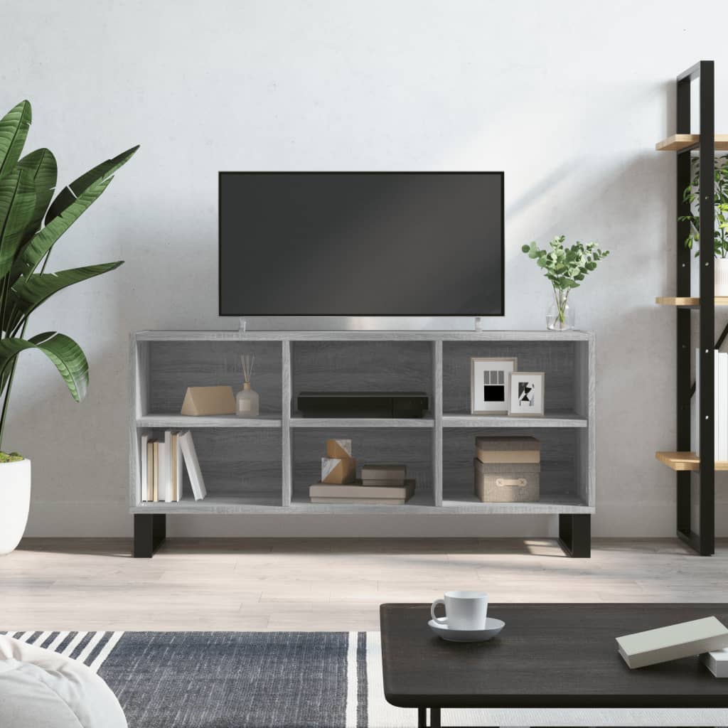 vidaXL TV Cabinet Grey Sonoma 103.5x30x50 cm Engineered Wood 1