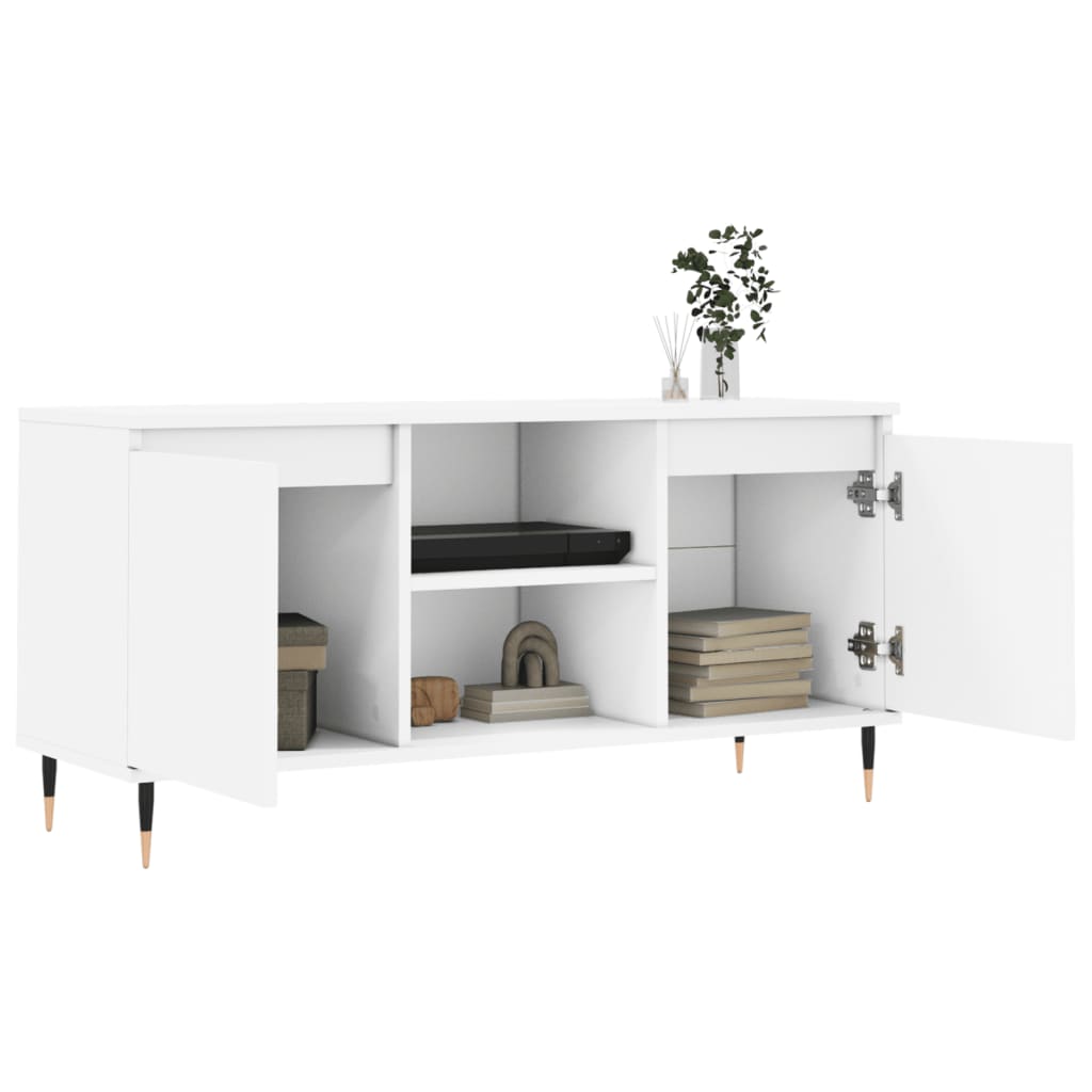 vidaXL TV Cabinet White 104x35x50 cm Engineered Wood 4