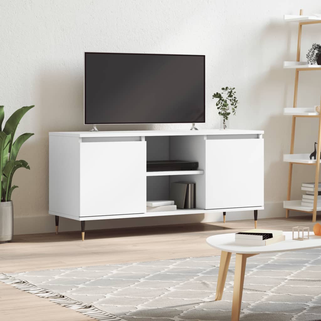 vidaXL TV Cabinet White 104x35x50 cm Engineered Wood 1
