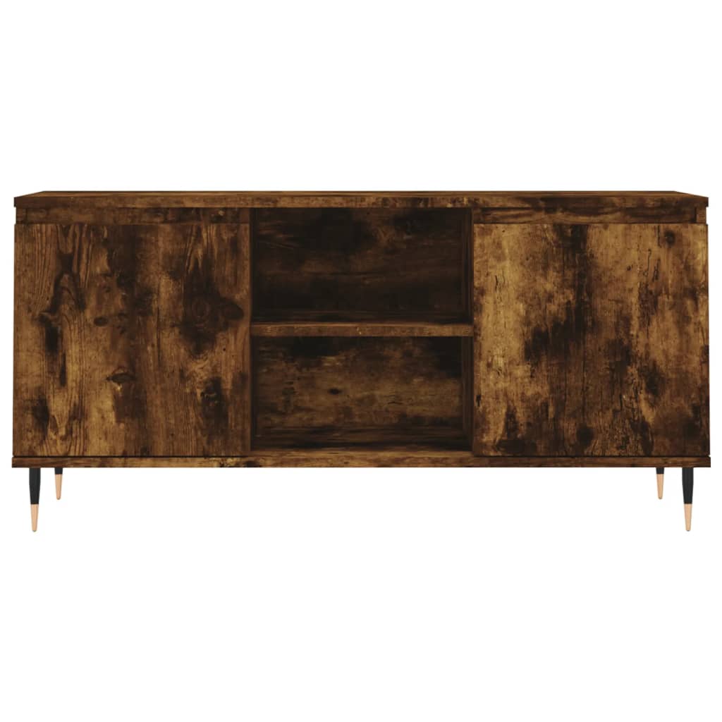 vidaXL TV Cabinet Smoked Oak 104x35x50 cm Engineered Wood 5