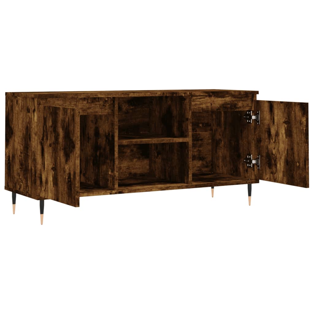 vidaXL TV Cabinet Smoked Oak 104x35x50 cm Engineered Wood 6