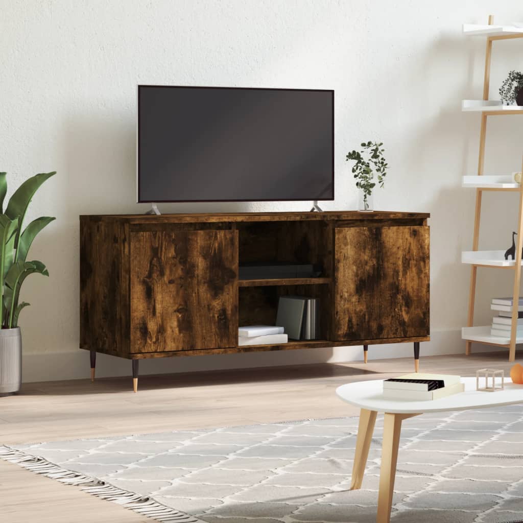 vidaXL TV Cabinet Smoked Oak 104x35x50 cm Engineered Wood 1